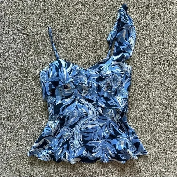 Lilly Pulitzer Auria Top in High‎ Tide Navy Top Size 2 - Picture 3 of 9